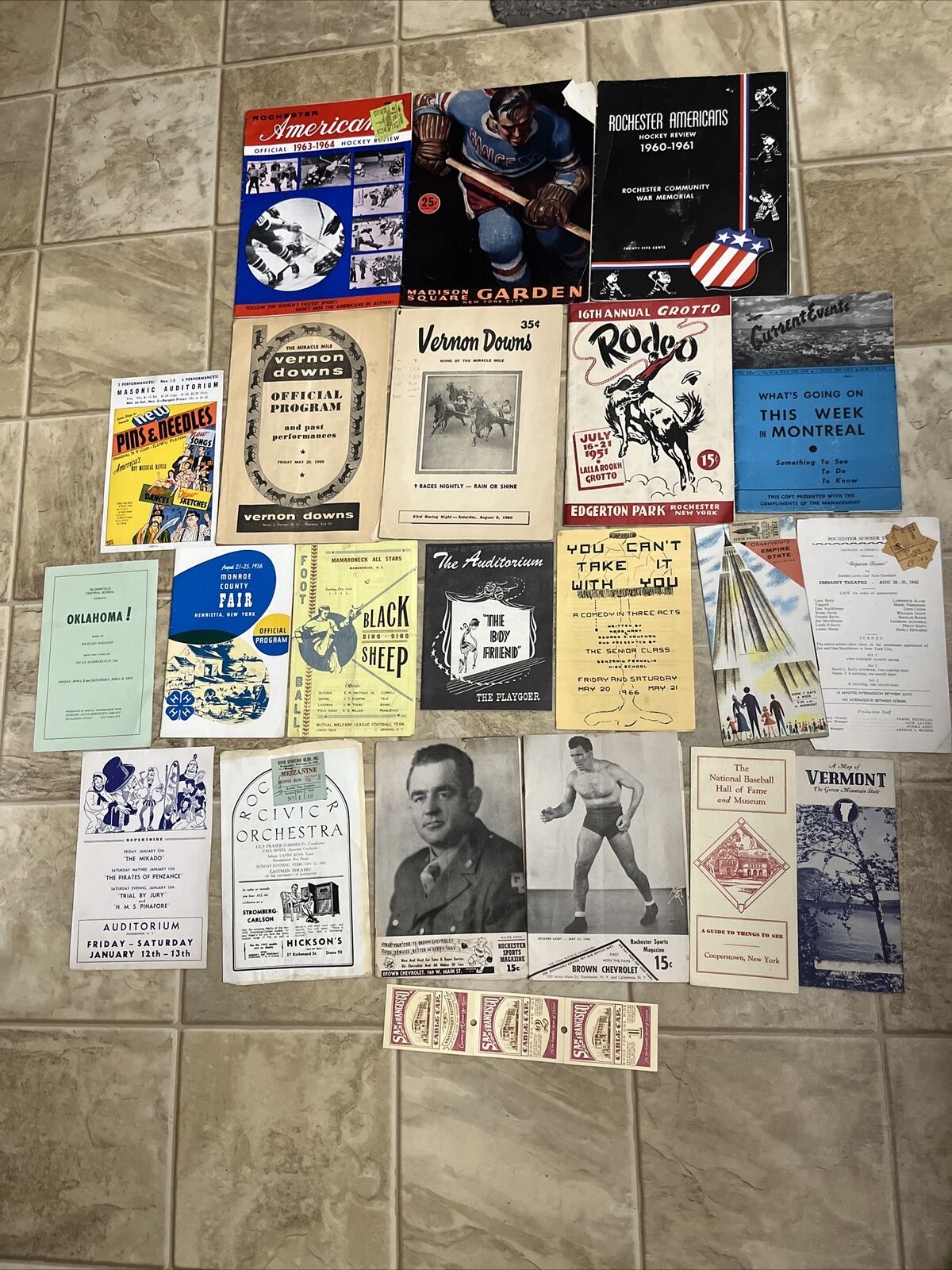 Vintage 1930s-1970s Various Brochures Mainly Rochester NY Sports, Plays Lot