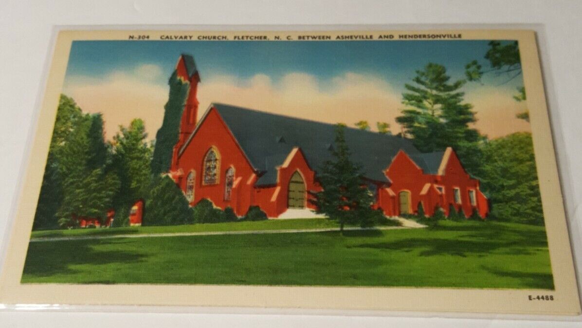 Vintage 1930s postcard Calvary Church Fletcher North Carolina Ashville Episcopal