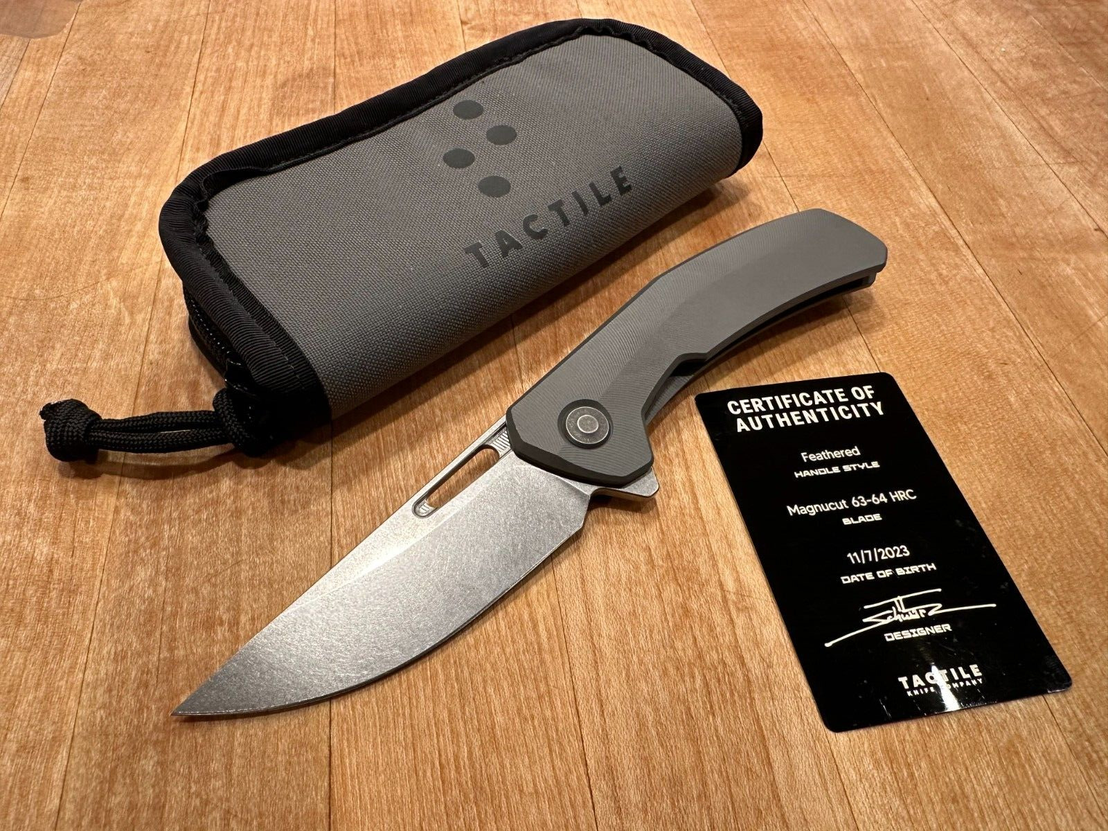 Tactile Knife Co. Archer MagnaCut Milled Titanium Scales