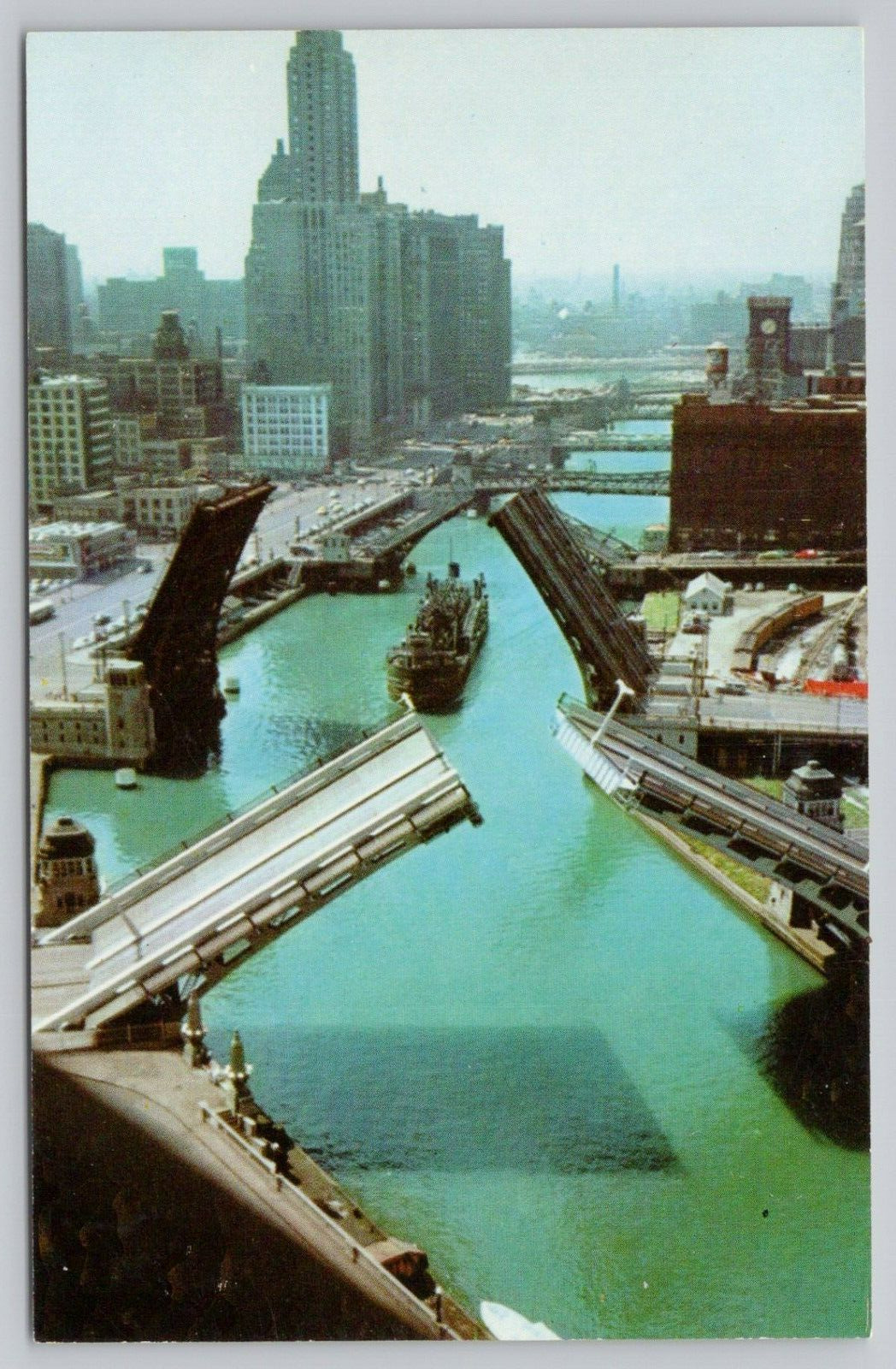 Postcard Greater Chicago the City of Beautiful Bridges, c1950s, Illinois