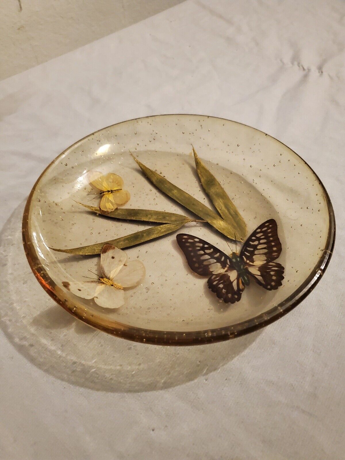 Vintage MCM Small Lucite Butterfly Plate