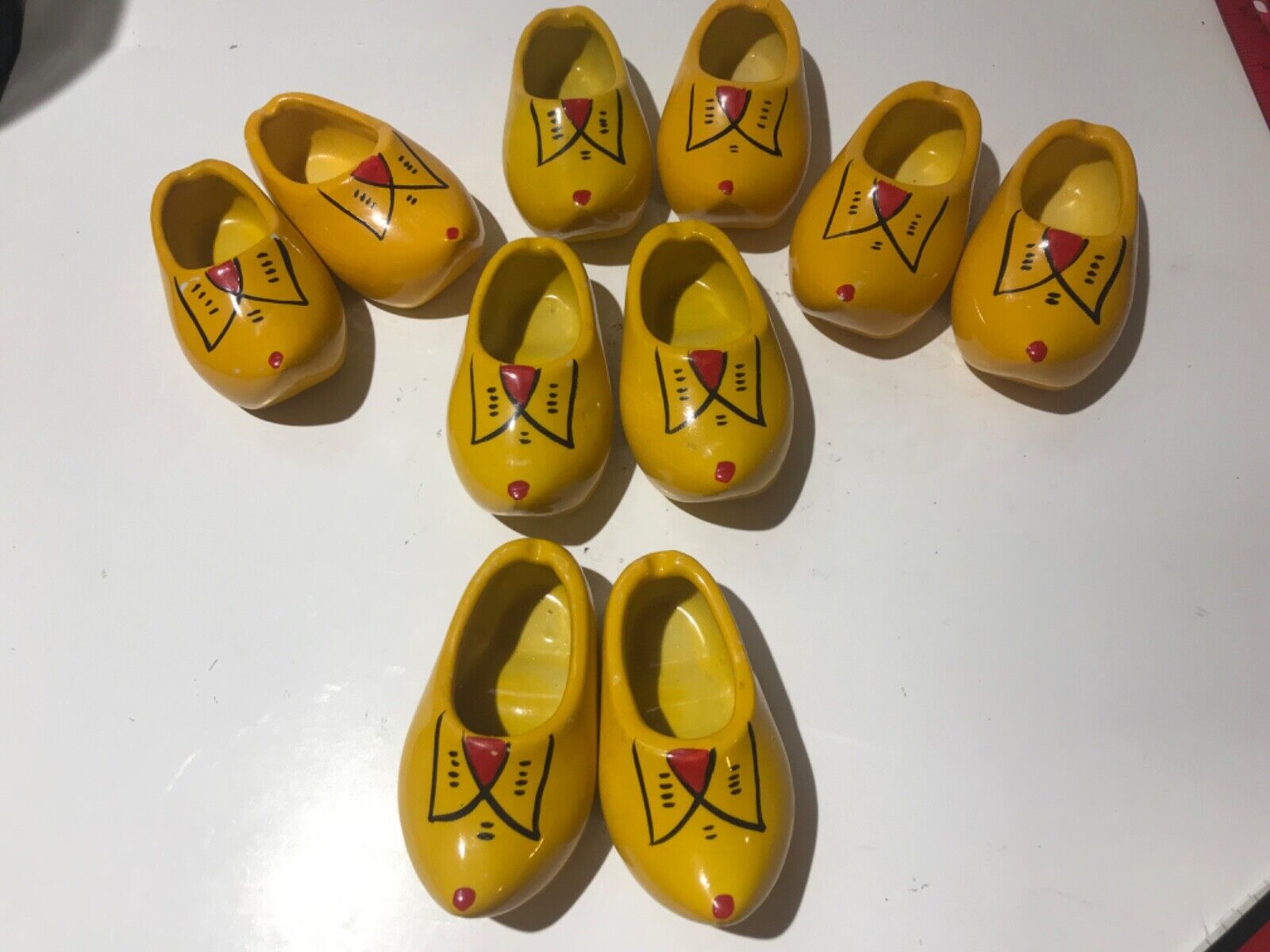 5 Pairs Of Miniature Ceramic Clogs - Most Likely Vintage Souveniers