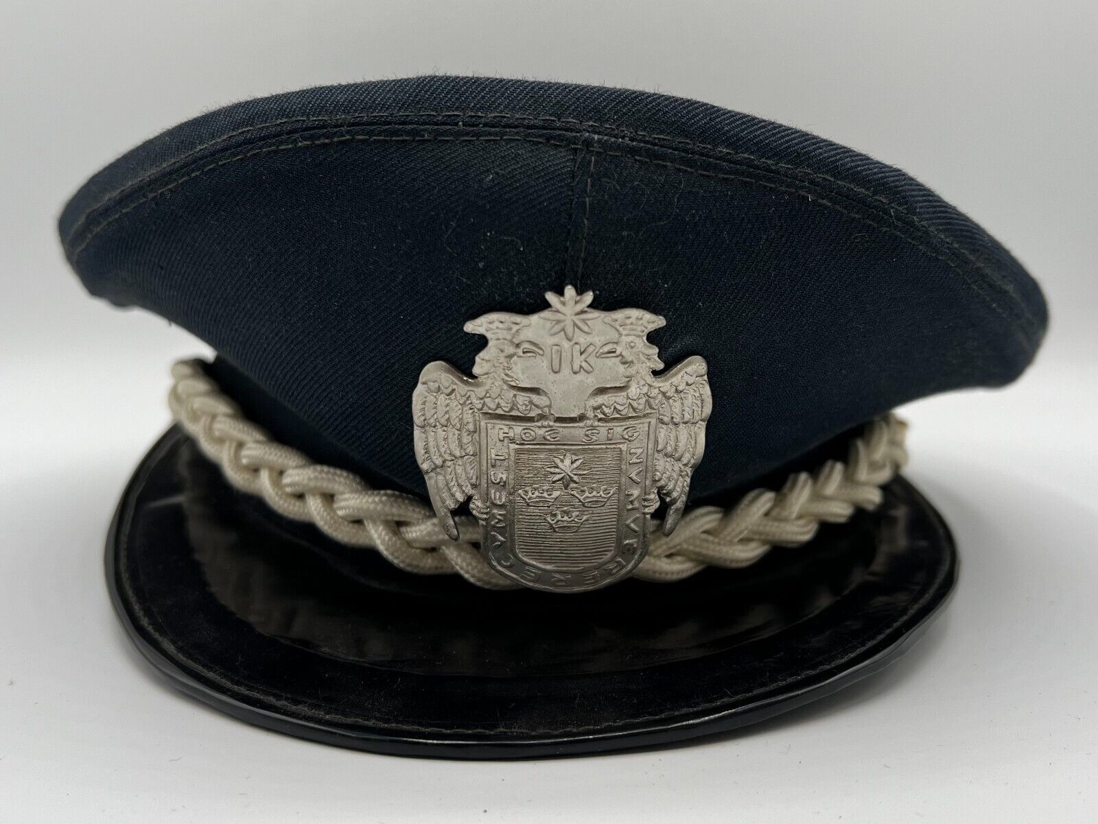 Vintage Lima Peru Police Officer Visor Cap Hat Dress Uniform Peruvian Badge