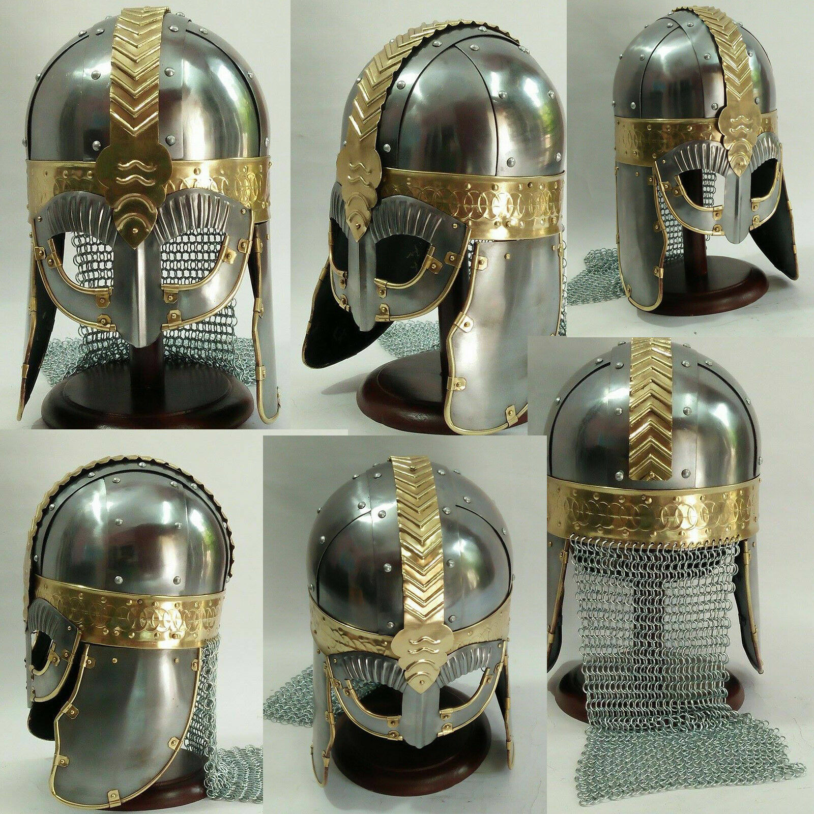 Gjermundbu Viking Helmet Halloween Armor Anglo-Saxons LARP Medieval Sca