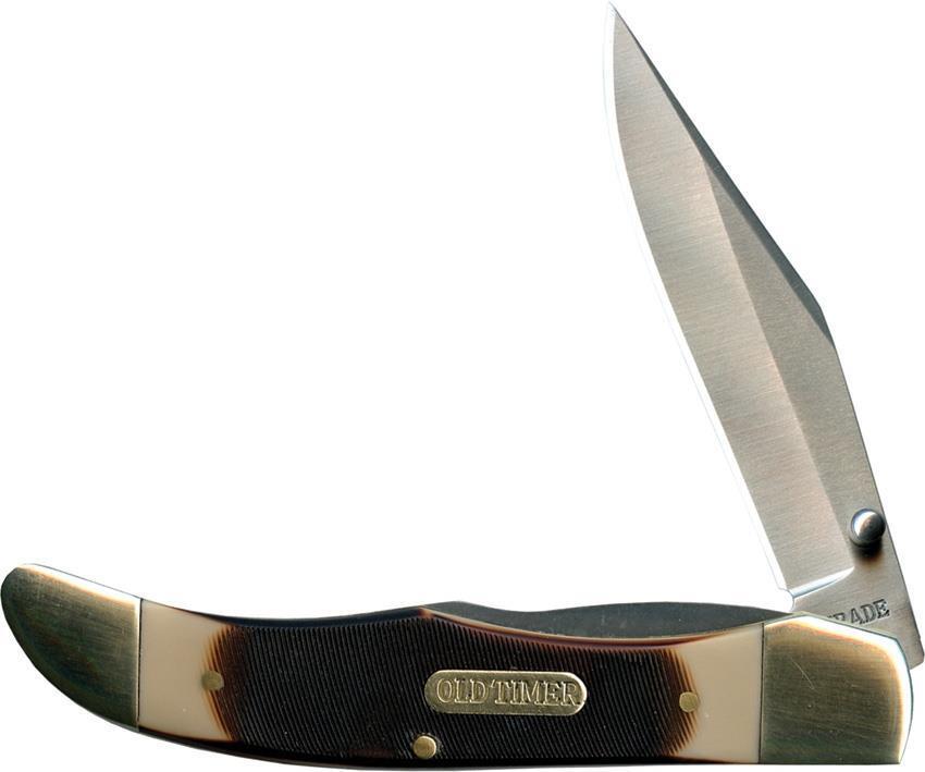 Schrade Old Timer Pioneer Sawcut Folding Pocket Knife 7Cr17 Clip Linerlock 223OT