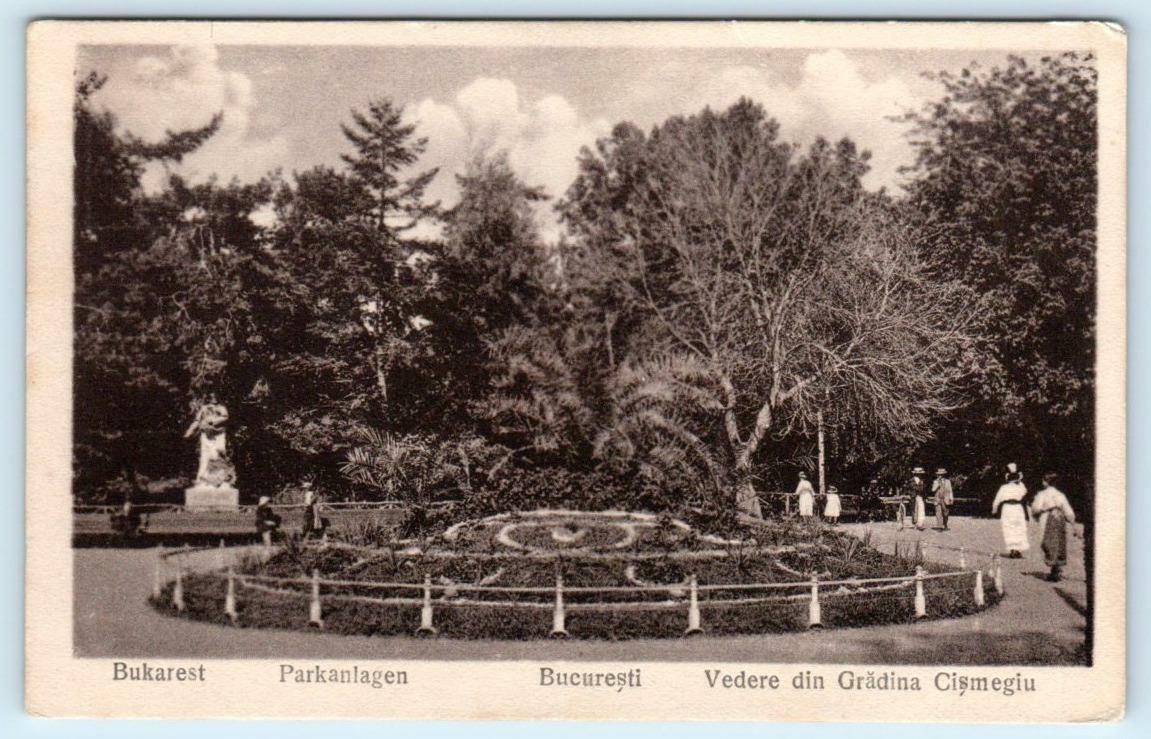 BUCHAREST, ROMANIA ~ Garden Scene GRADINA CISMEGIU c1910s-20s Postcard