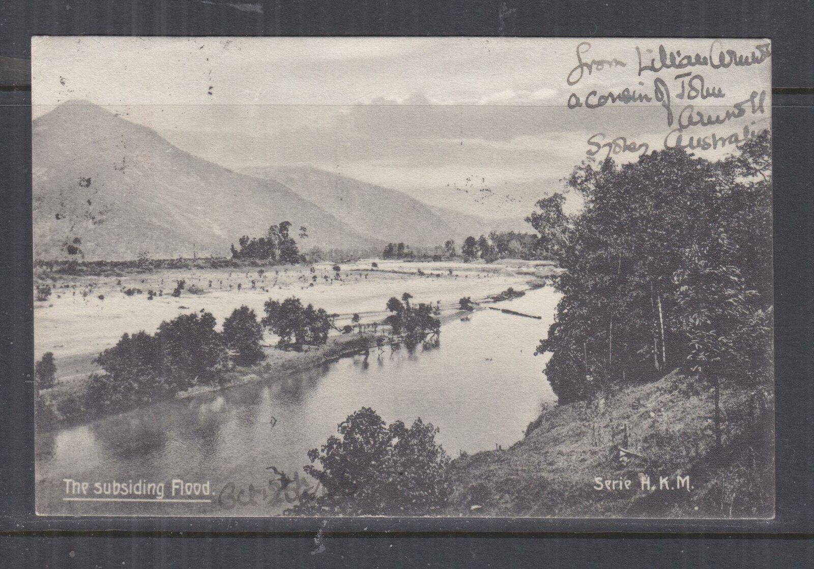 NEW SOUTH WALES, 1906 ppc. The Subsiding Flood, 1d. Sydney to GB.