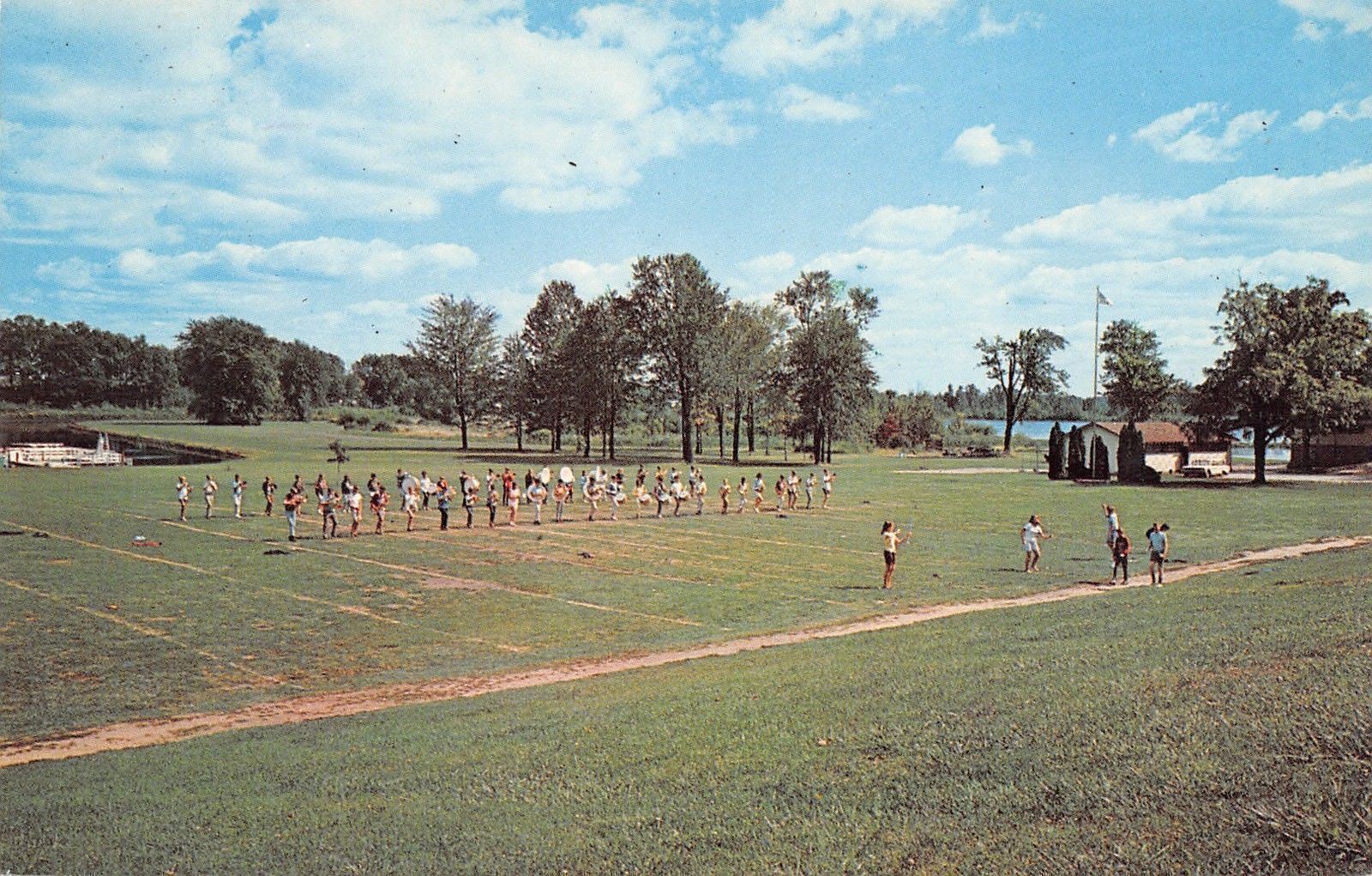 Syracuse Ind~Smith Walbridge Camp~Cheerleader & Baton Twirl~Football Field~1960s