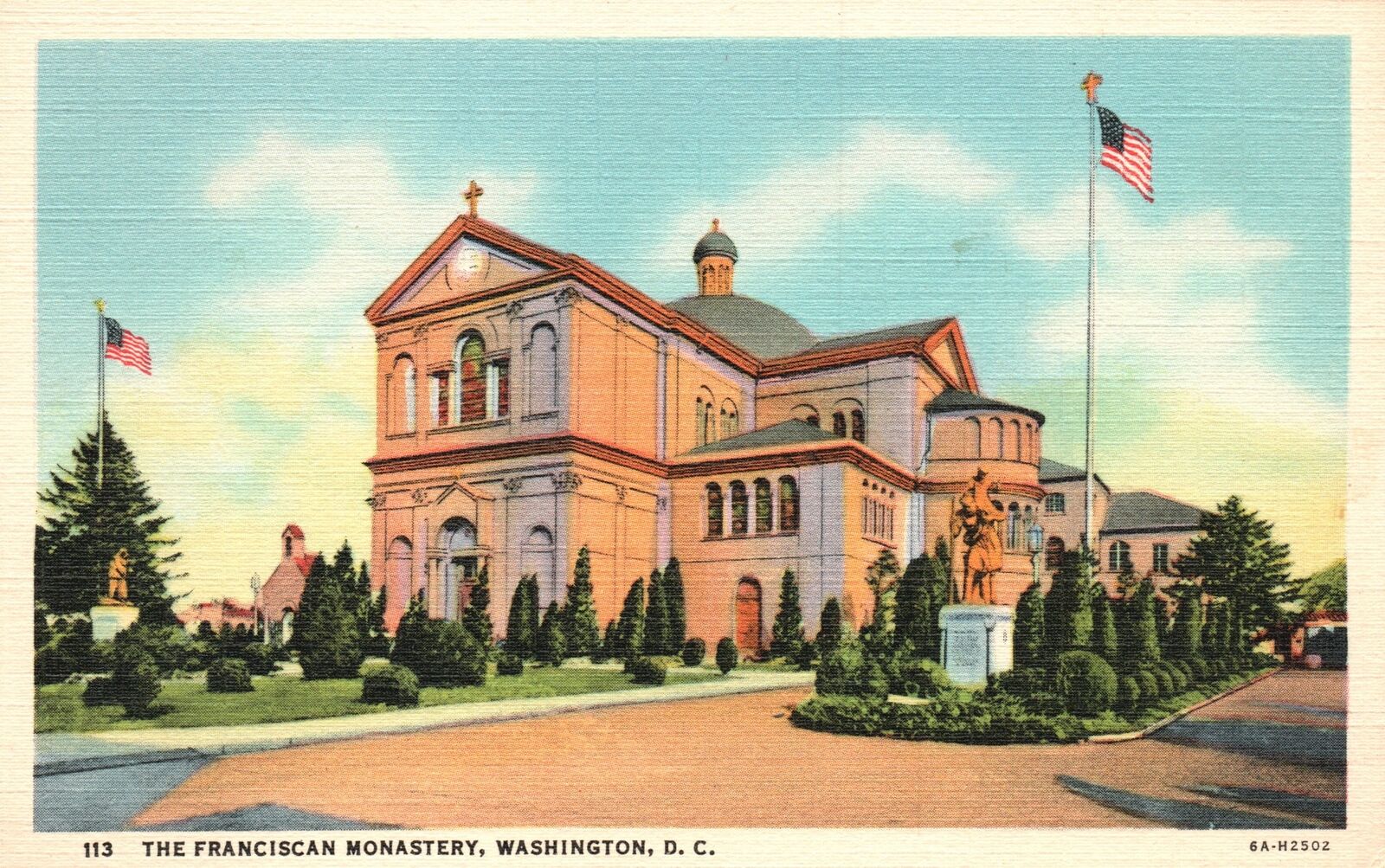 Vintage Postcard 1920\'s View of The Franciscan Monastery Washington D. C.