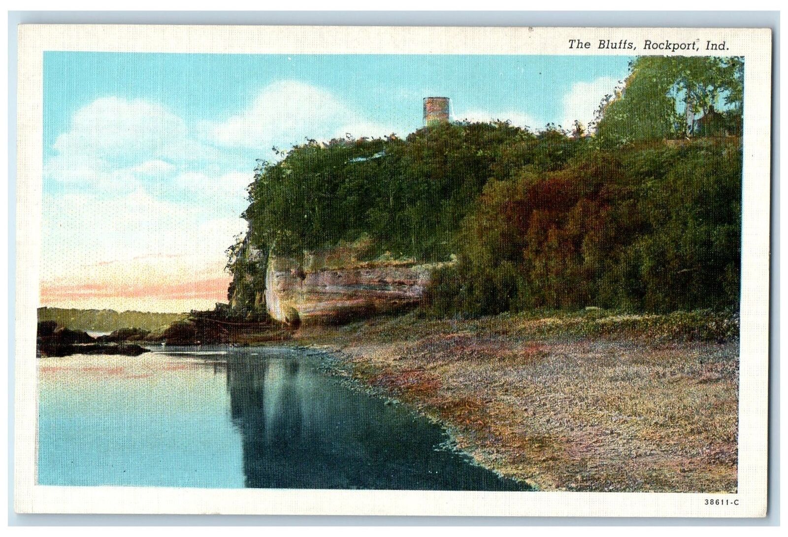 c1910's Scenic View Of The Bluffs Rockport Indiana IN, Nature Antique Postcard