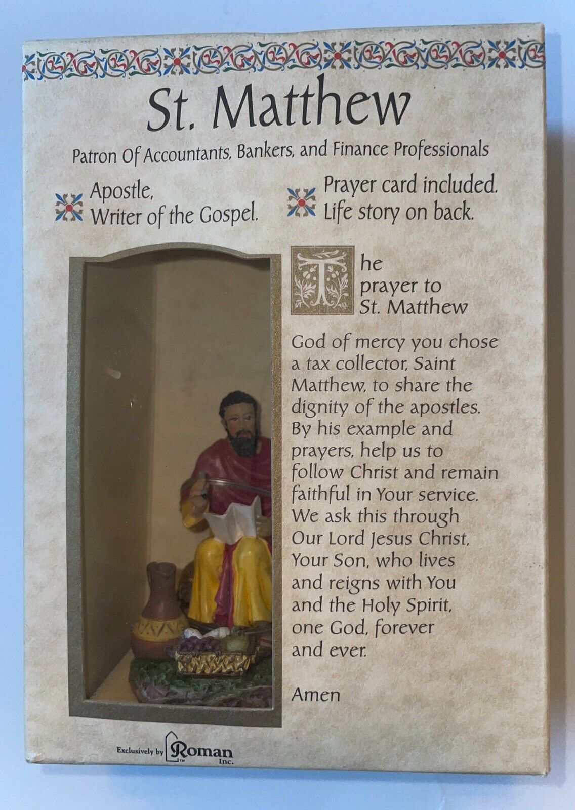 Roman Inc St Matthew Figurine Statue With Prayer Card
