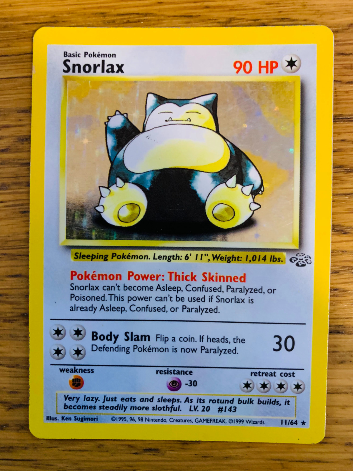 Snorlax (11/64) Holo Jungle Set Pokemon Card FAST & FREE P&P
