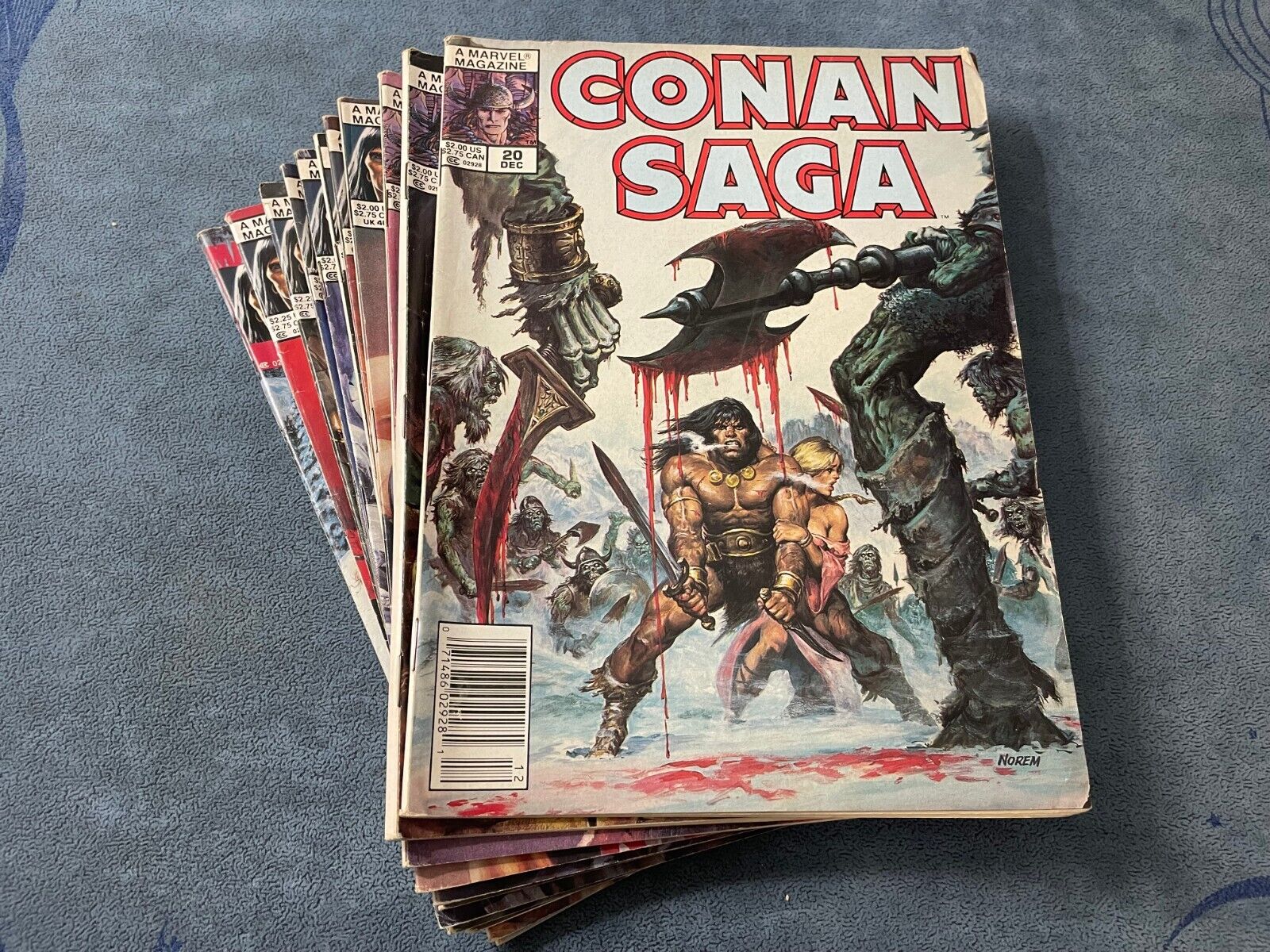 Savage Sword Of Conan and Saga Magazine Marvel Comic Book Lot 11 Mid Low Grades