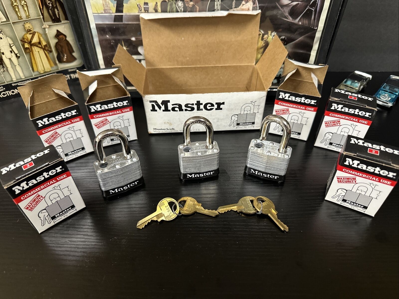 Lot Of 6 Master Lock Maximum Security Commercial Padlocks #3 NOS