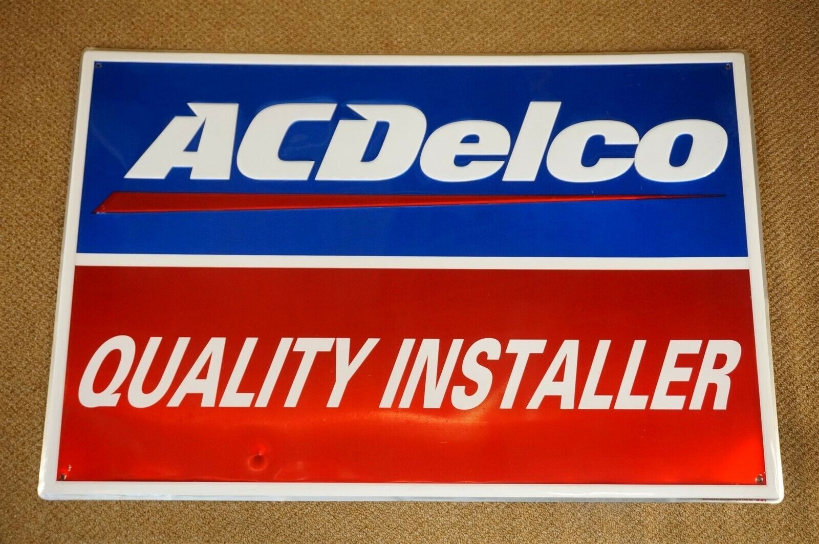Vintage AC Delco Quality Installer Single Sided Metal Sign Dealer Dealership