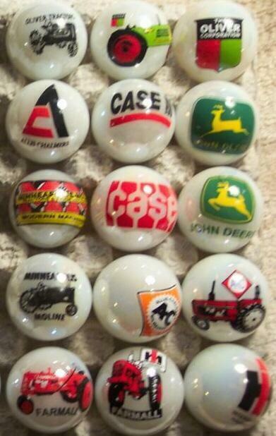 Super Nice Lot of 15 Farm Tractor Advertising Marbles