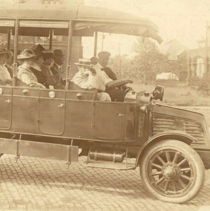 c.1913 Sightseeing Bus Cleveland Ohio RPPC Put-In-Bay Perry\'s Victory Centennial