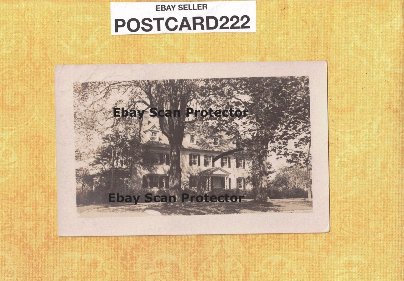 CT Litchfield area 1922 RPPC real photo postcard LARGE HOME to Paris France