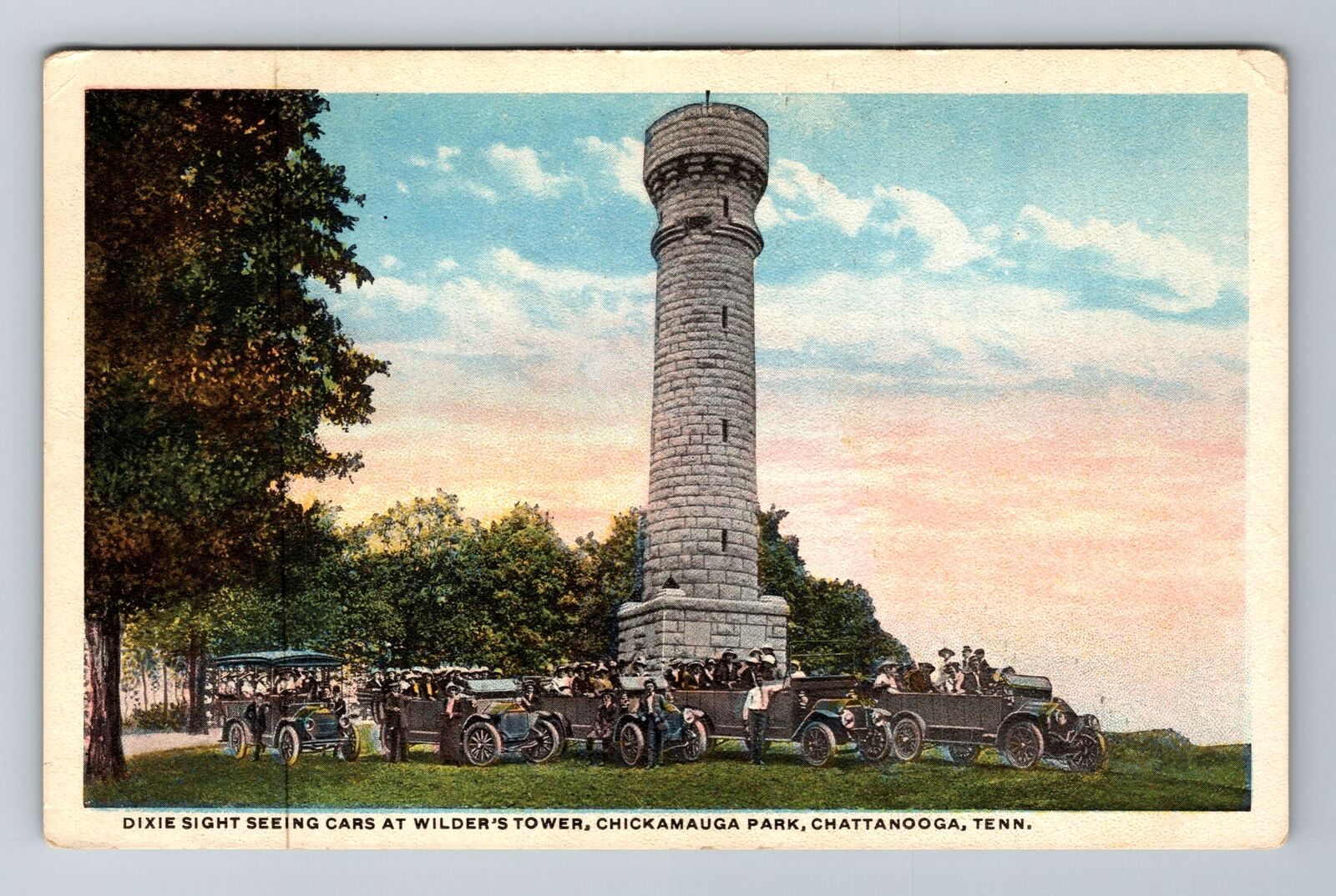 Chattanooga TN-Tennessee, Seeing Cars At Wilder\'s Tower, Vintage Postcard
