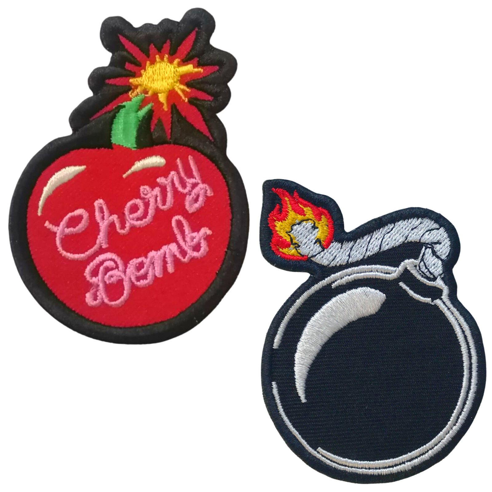 Cute Cherry Bomb Art Pair Comic Jeans Jacket Badge Iron/Sew on Embroidered patch