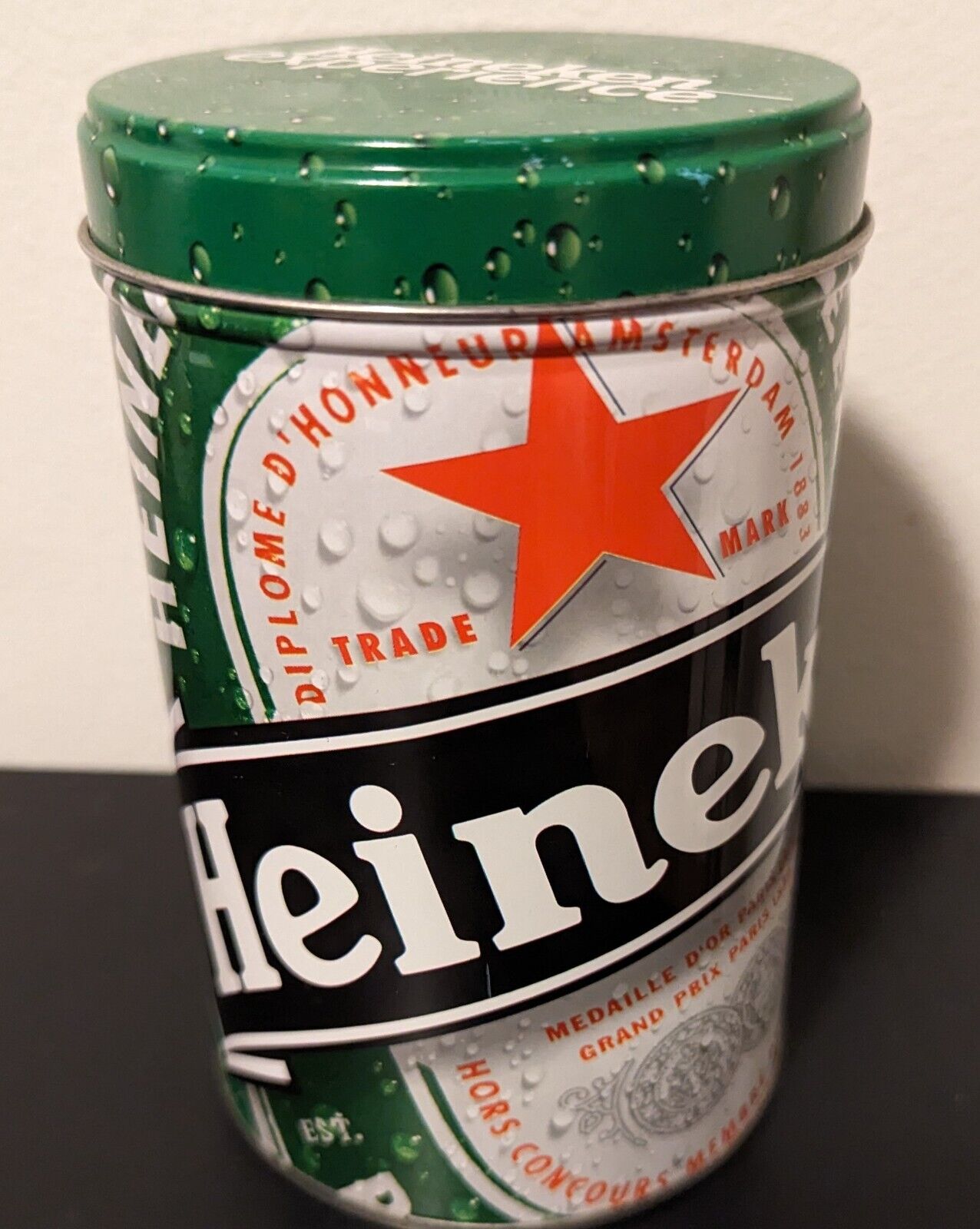 Heineken Experience Amsterdam Drinking Glass Tin Can Mint Souvenir Collectible