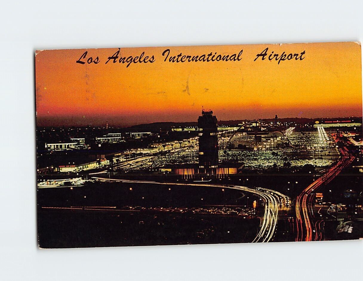 Postcard Sunset at Los Angeles International Airport Los Angeles California USA