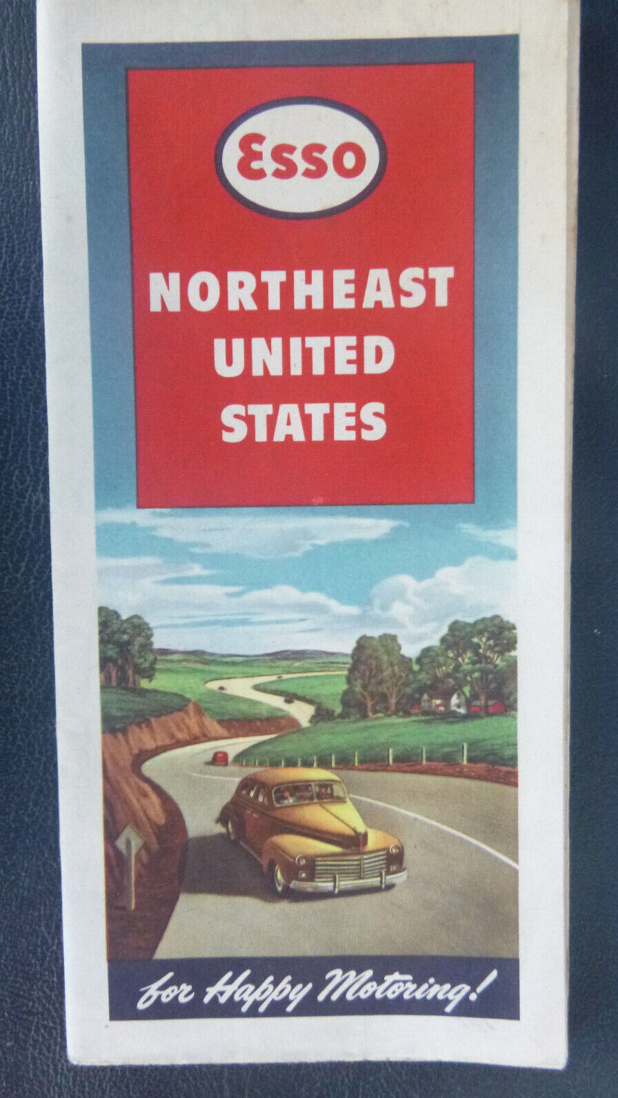 1947 Northeast United States road map  Esso oil gas 