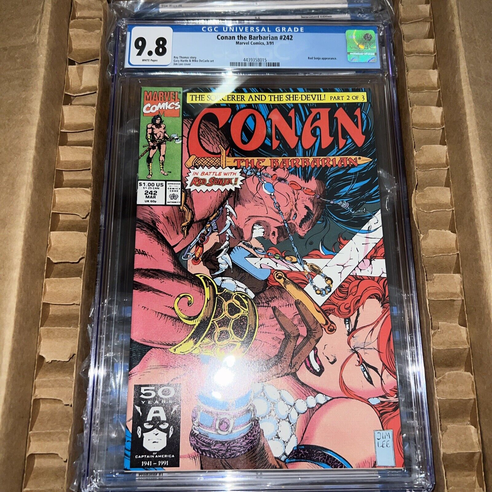Conan The Barbarian #242  (1991) - Red Sonya - Jim Lee - CGC 9.8 - White Pages
