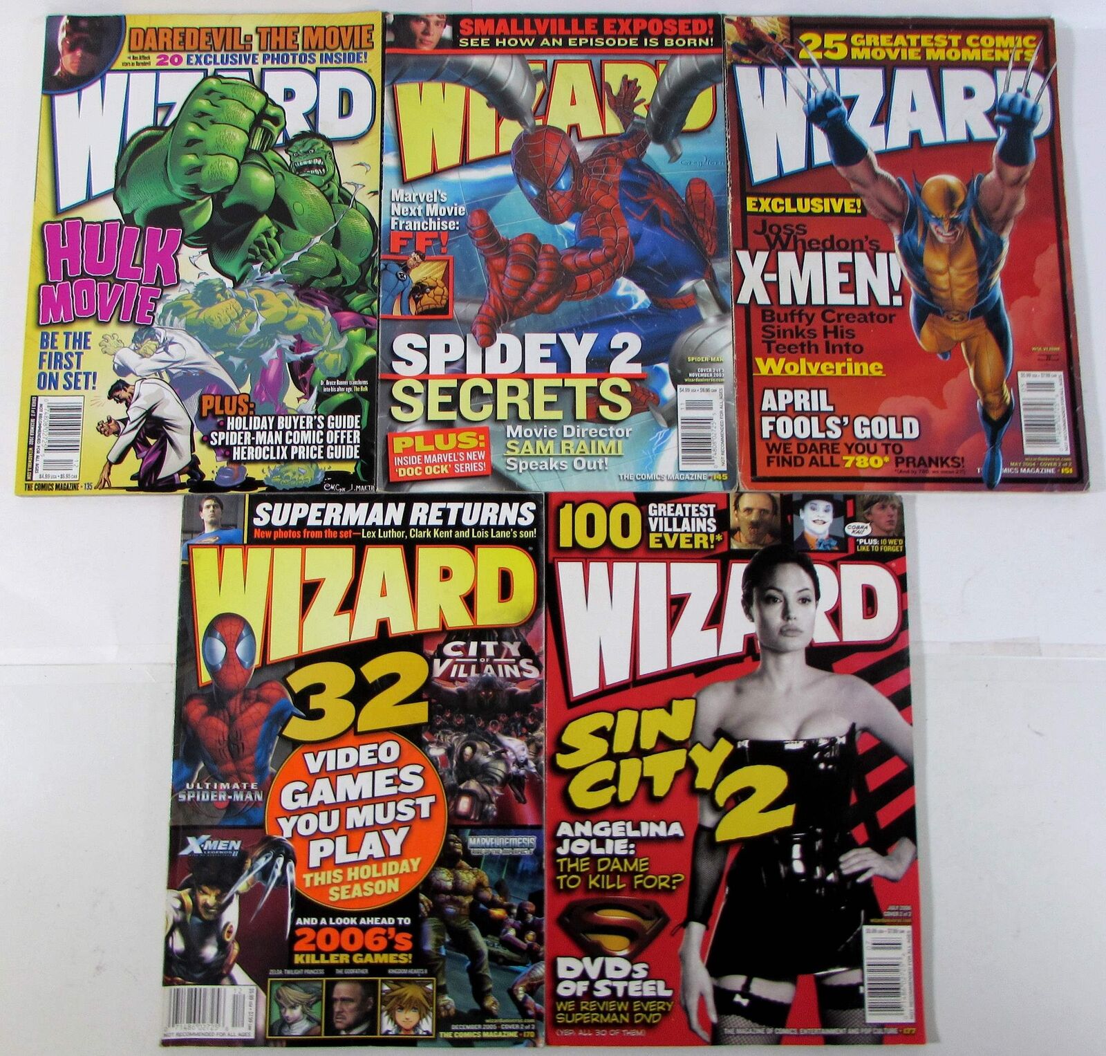 Wizard the Comics Magazine Lot of 5 #135,145,151,170,177 Wizard (2002) Comics