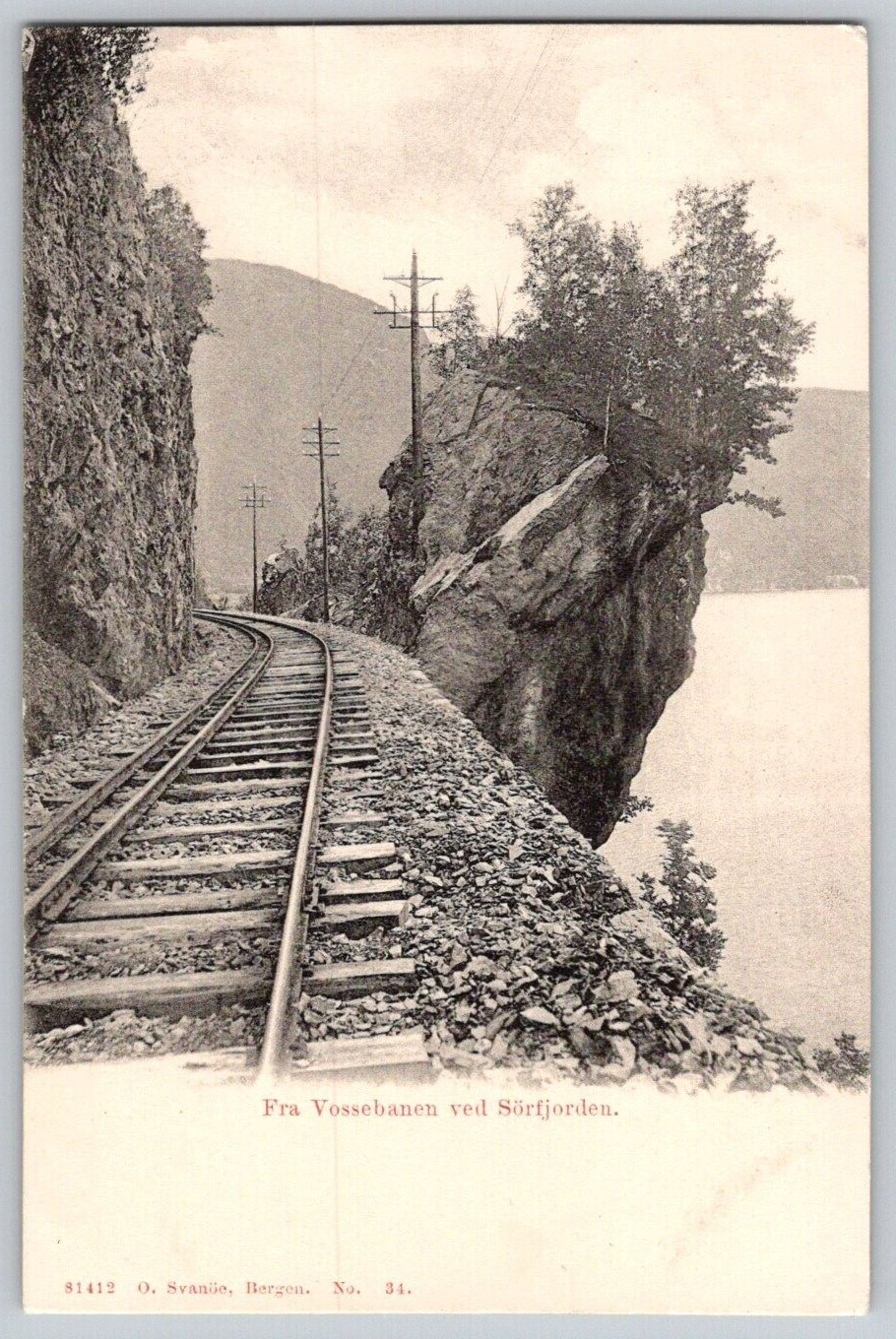 Postcard~ Railway & Landscape~ Sorfjorden, Norway