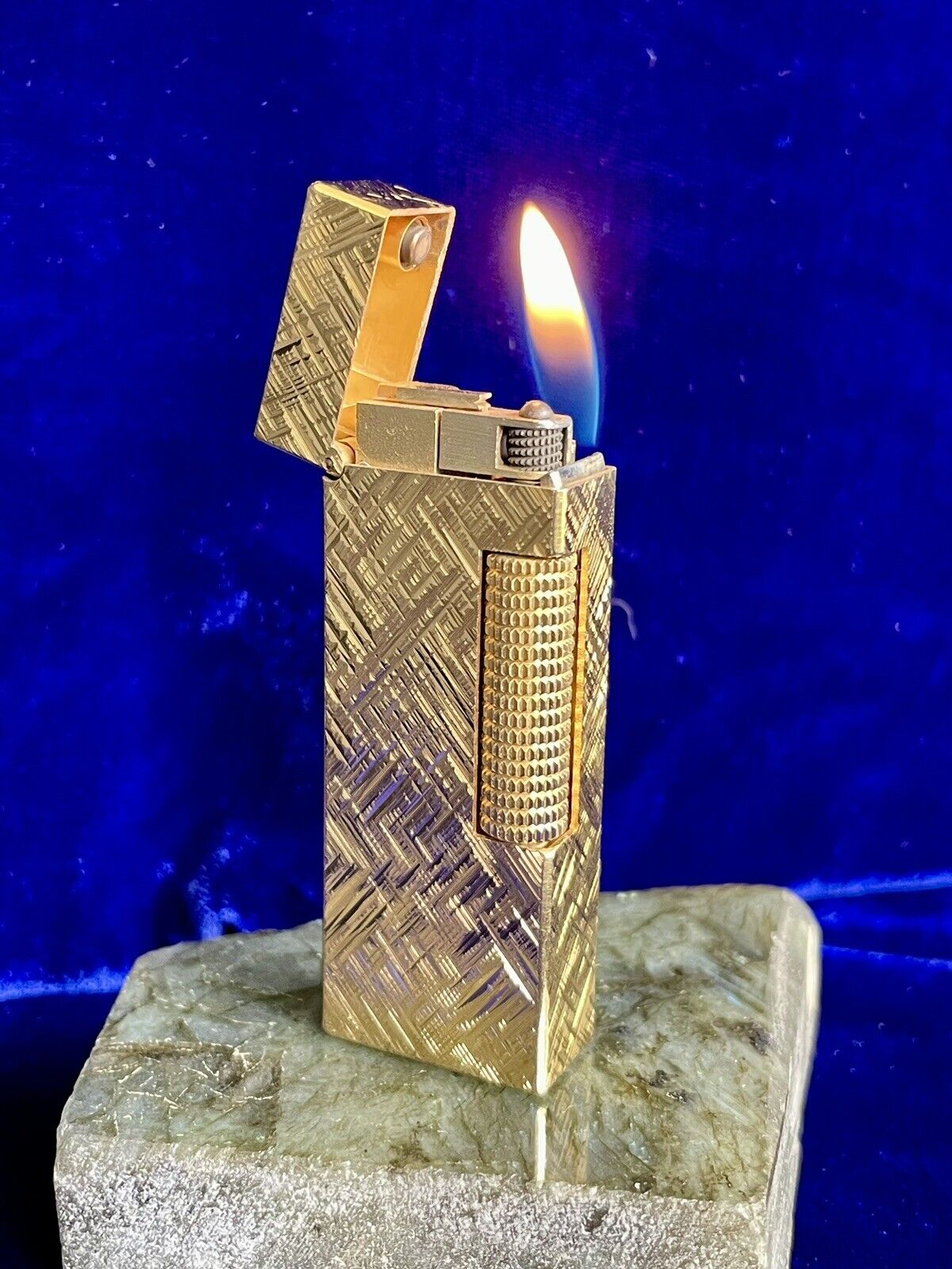 Dunhill Lighter Vintage Gold Rollagas Working Mint Condition 1 Year Warranty