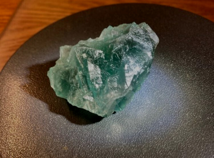 92g Rare Transparent Green Cube Fluorite Mineral Crystal Specimen & bonus added