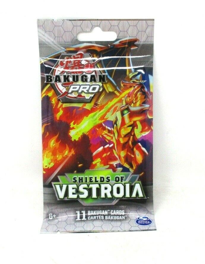 CASE OF 36 Bakugan Pro, Shields of Vistroia Booster Pack with cardboard display