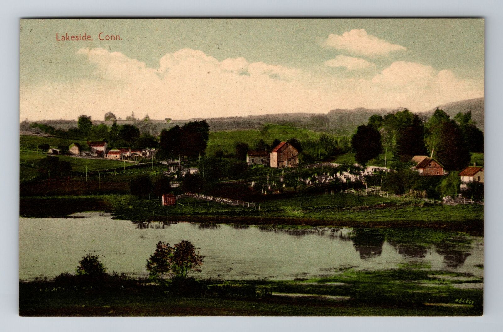 Lakeside CT-Connecticut, Scenic Lake View, Antique Vintage Souvenir Postcard