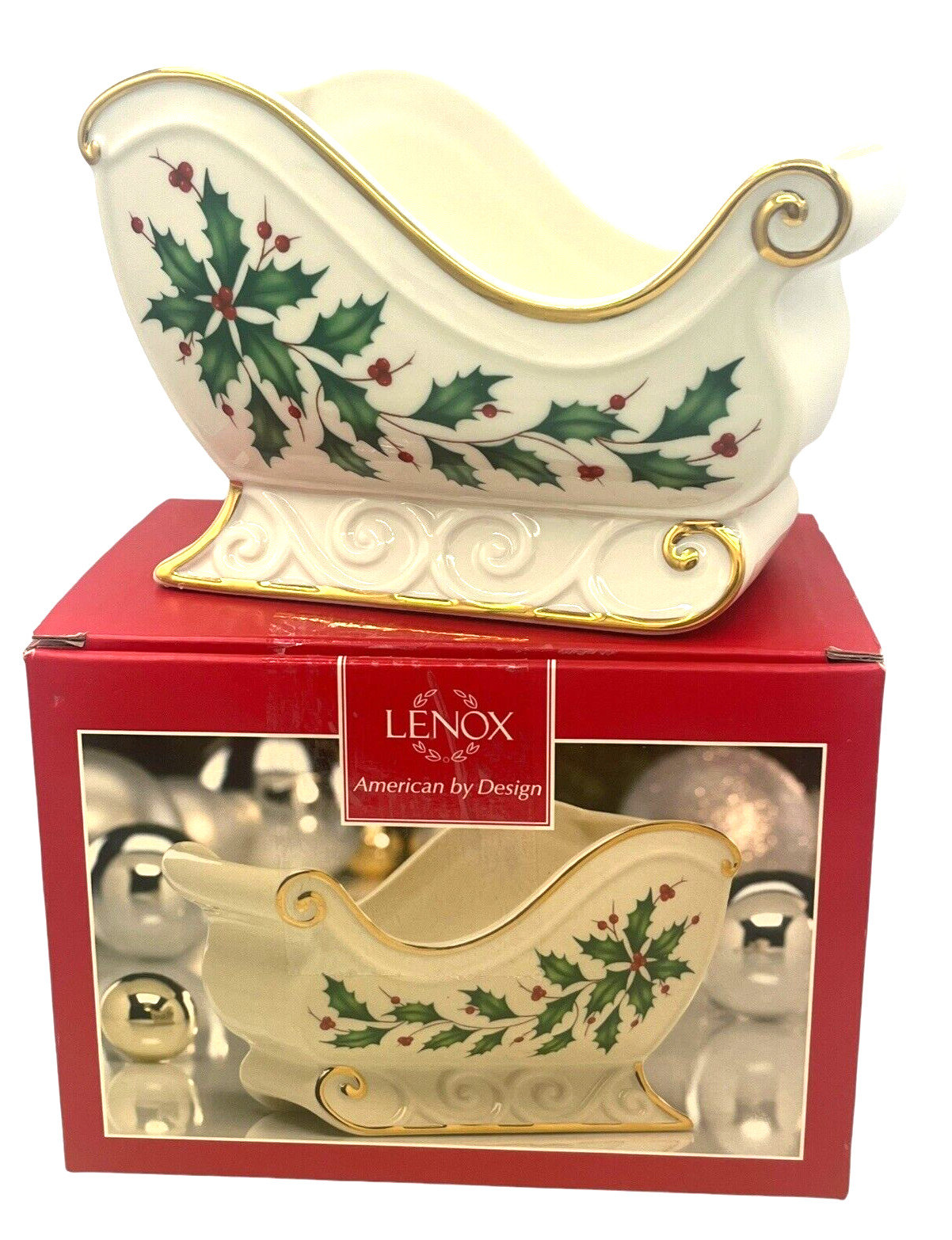 Lenox Holiday Sleigh Candy Dish Holiday Archive American by Design