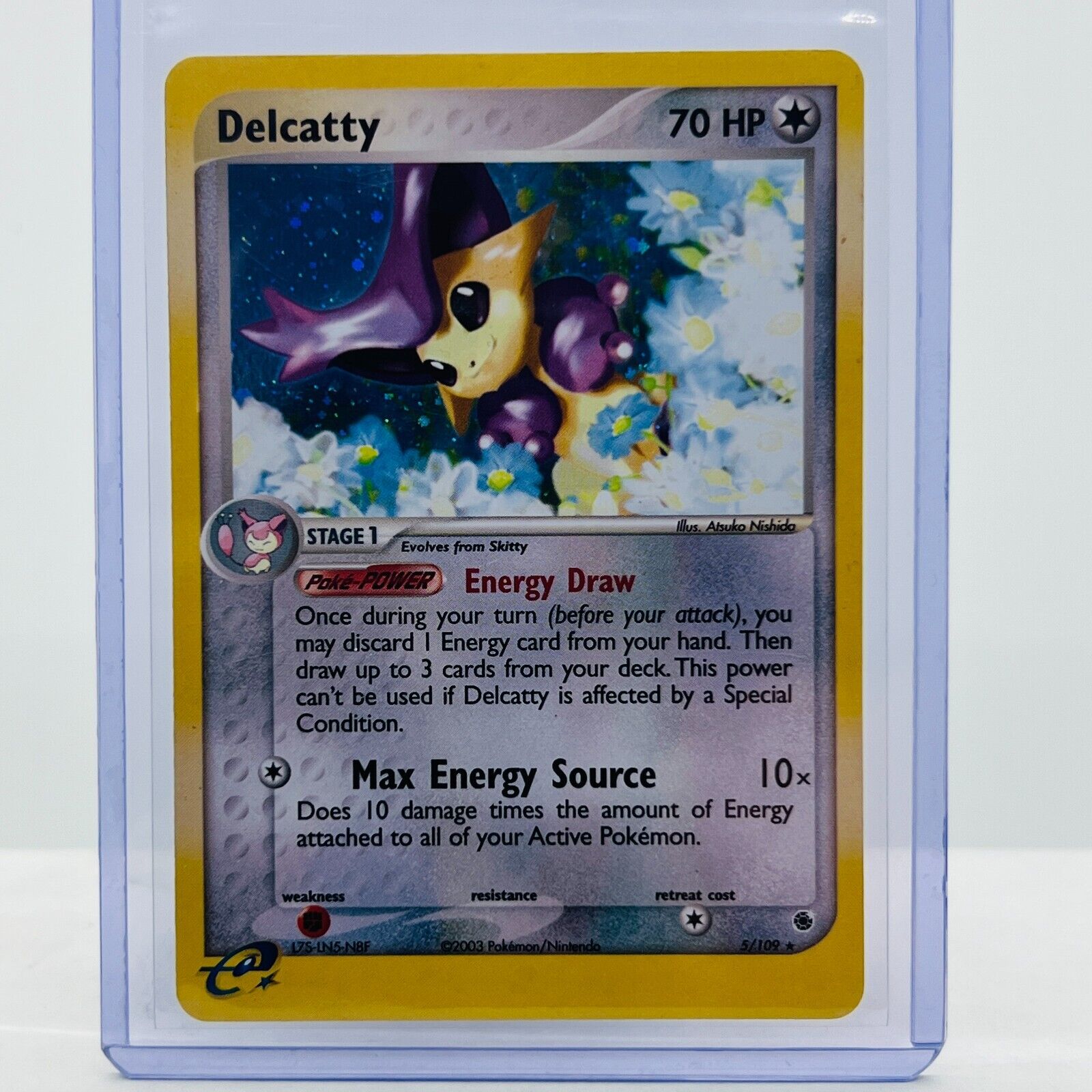 Pokémon Delcatty 5/109 EX Ruby & Sapphire Pokémon E Reader Holo Rare Card LP-MP