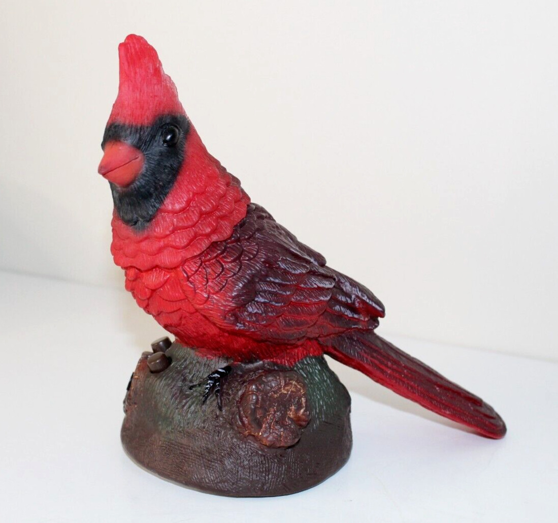 Red Bird Figurine Motion Activated Singing Cardinal Vintage Gemmy Industries