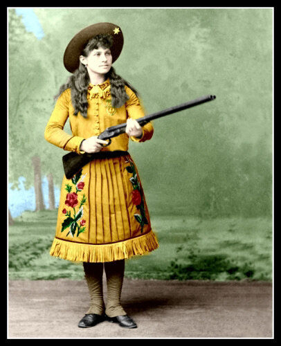 Annie Oakley Photo 8X10 - #7 Buffalo Bill COLORIZED