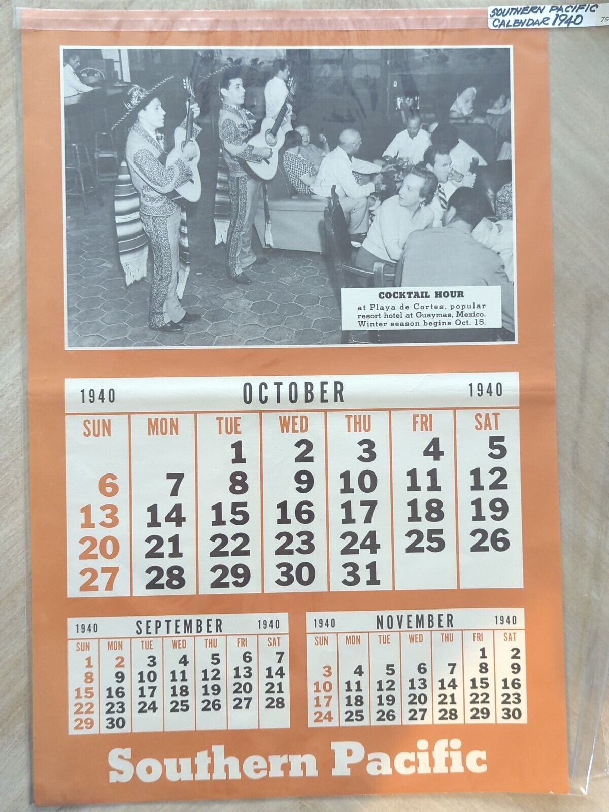 1940 Southern Pacific Railroad Calendar