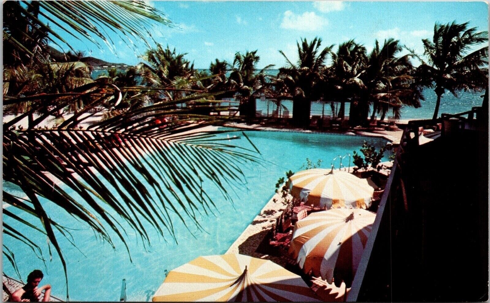 Beach Hotel Grapetree Inn Bay High Look Tropical Trees Pool PPL Postcard Unused