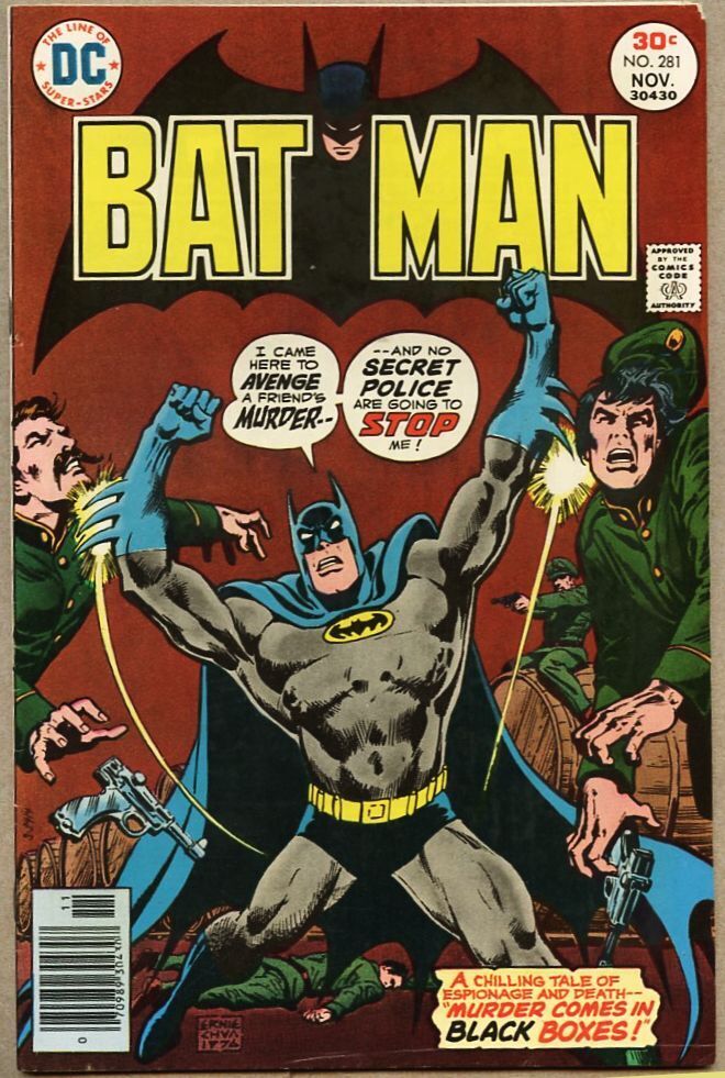 Batman #281-1976 fn 6.0 Murder Comes in Black Boxes David Vern Ernie Chan  
