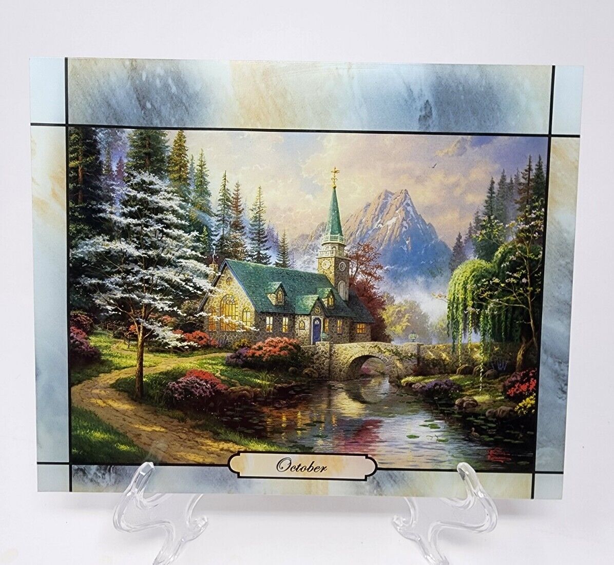 2006 Thomas Kinkade Seasons of Light Stained Glass Calendar Collection OCTOBER