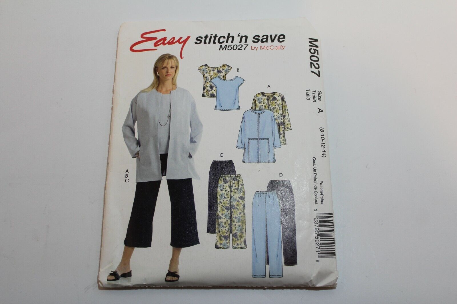 McCall\'s M5027 Jacket, Top and Pants Combo Pattern Size 8-14 Uncut 2006