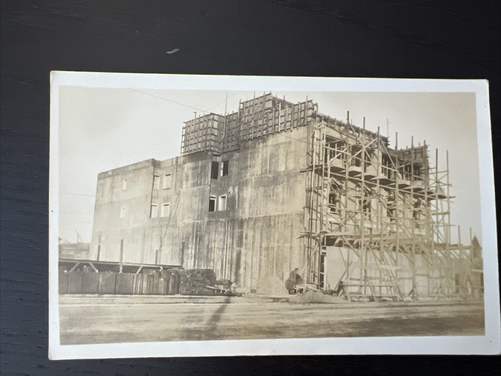 Vtg Postcard RPPC Building Under Construction 1904-1918 Unknown Location AZO
