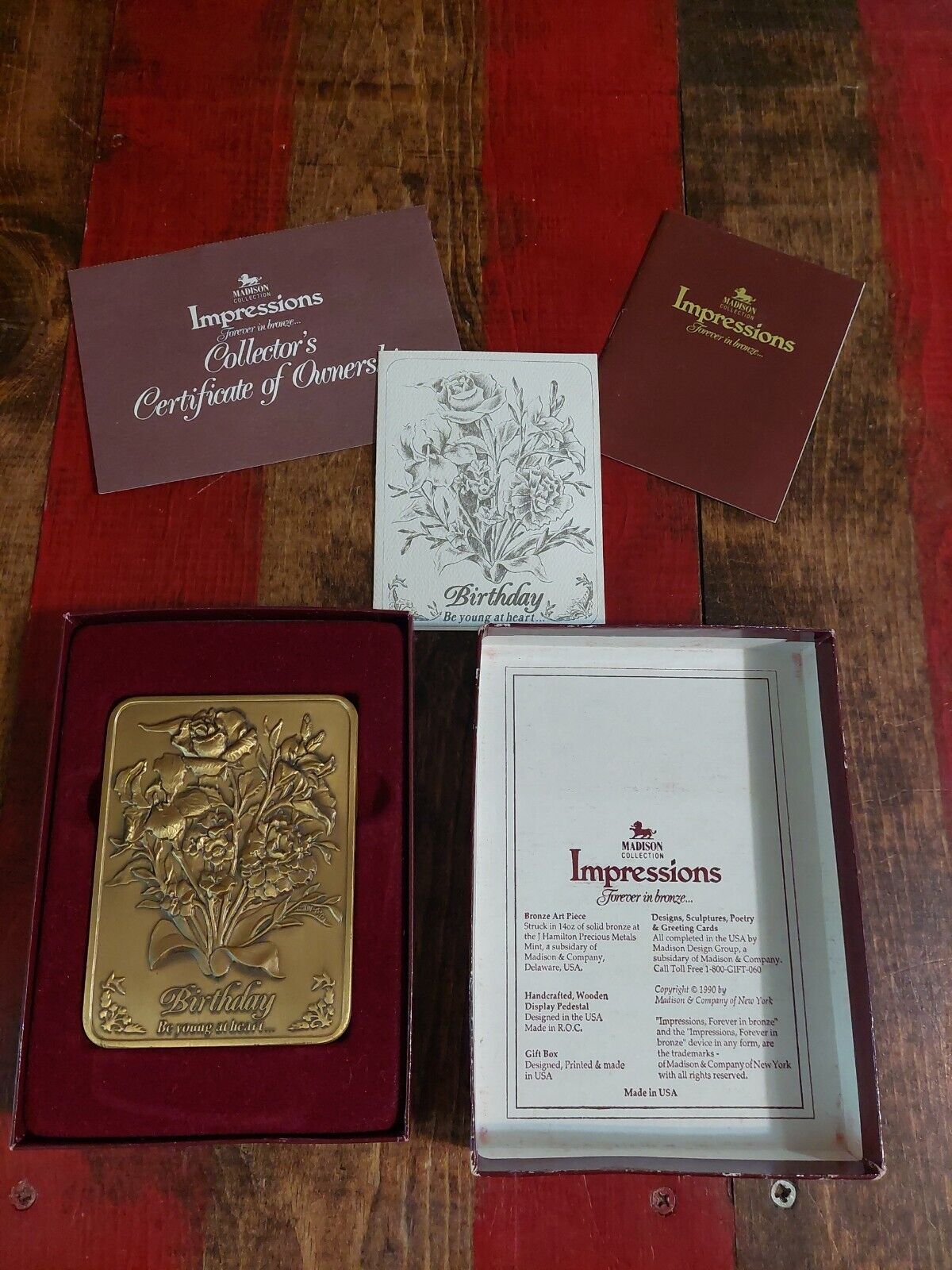 BIRTHDAY MADISON COLLECTION IMPRESSIONS 1990 FOREVER IN BRONZE ORIGINAL PACKAGE