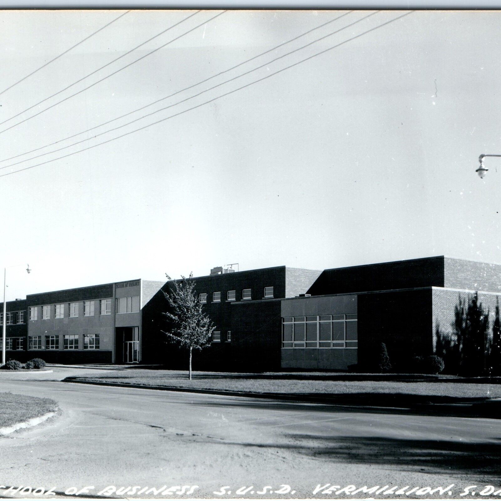 c1950s Vermillion, S.Dak RPPC School of Business University SUSD Real Photo A113