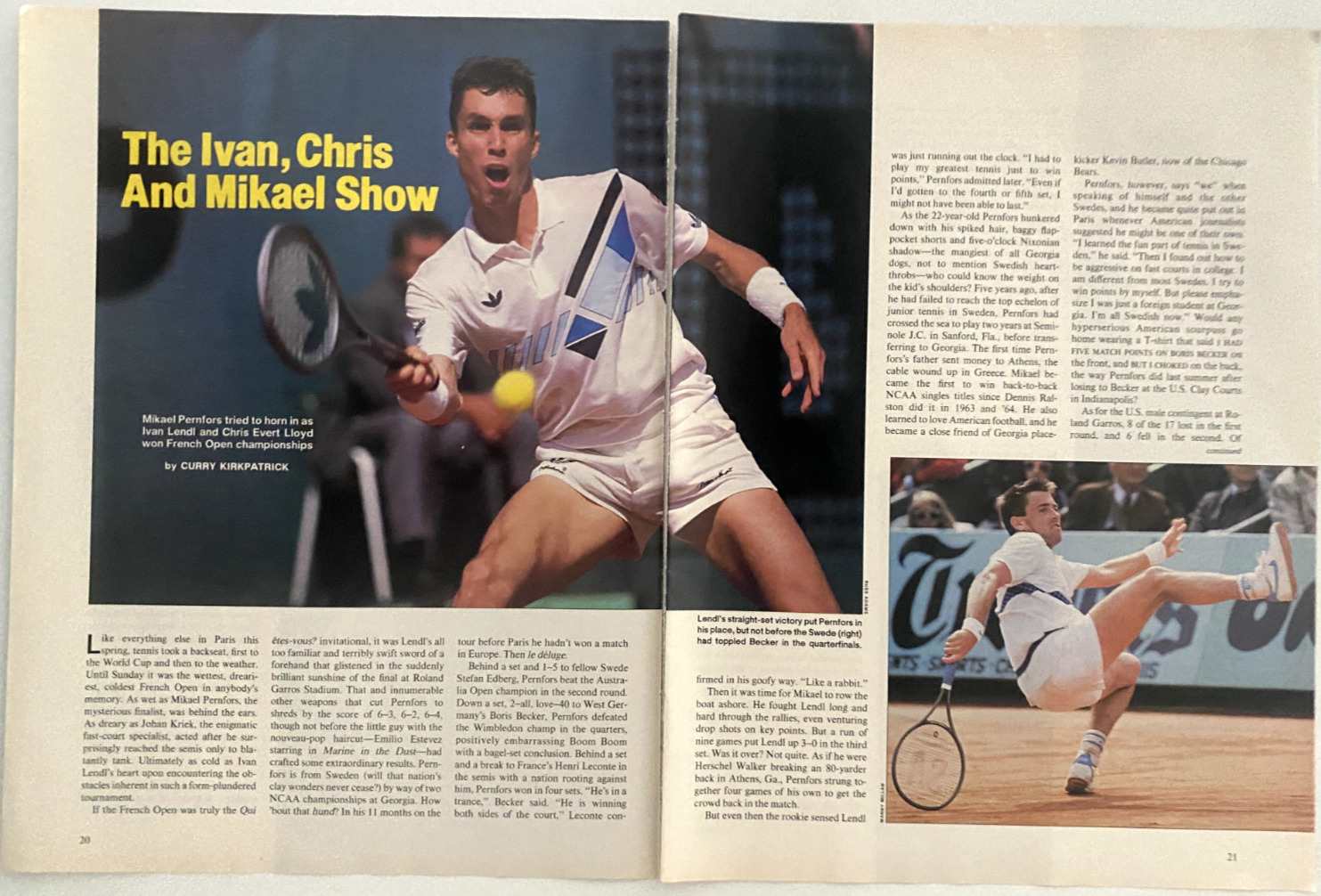 Ivan Lendl French Open Champion Vintage 1986 Magazine Article