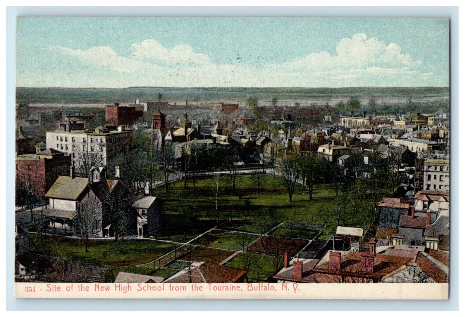 1913 Site Of The New High School From Touraine New York NY Antique Postcard