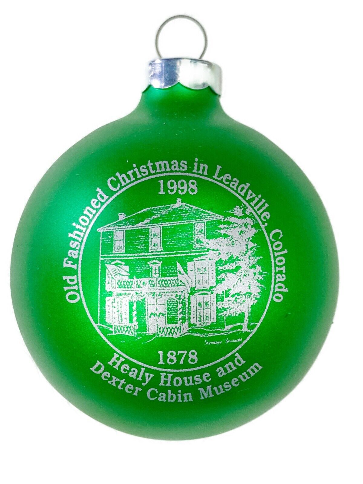 Howe House Dexter Cabin Museum Leadville CO Green 1998 Christmas Ornament 2.5\