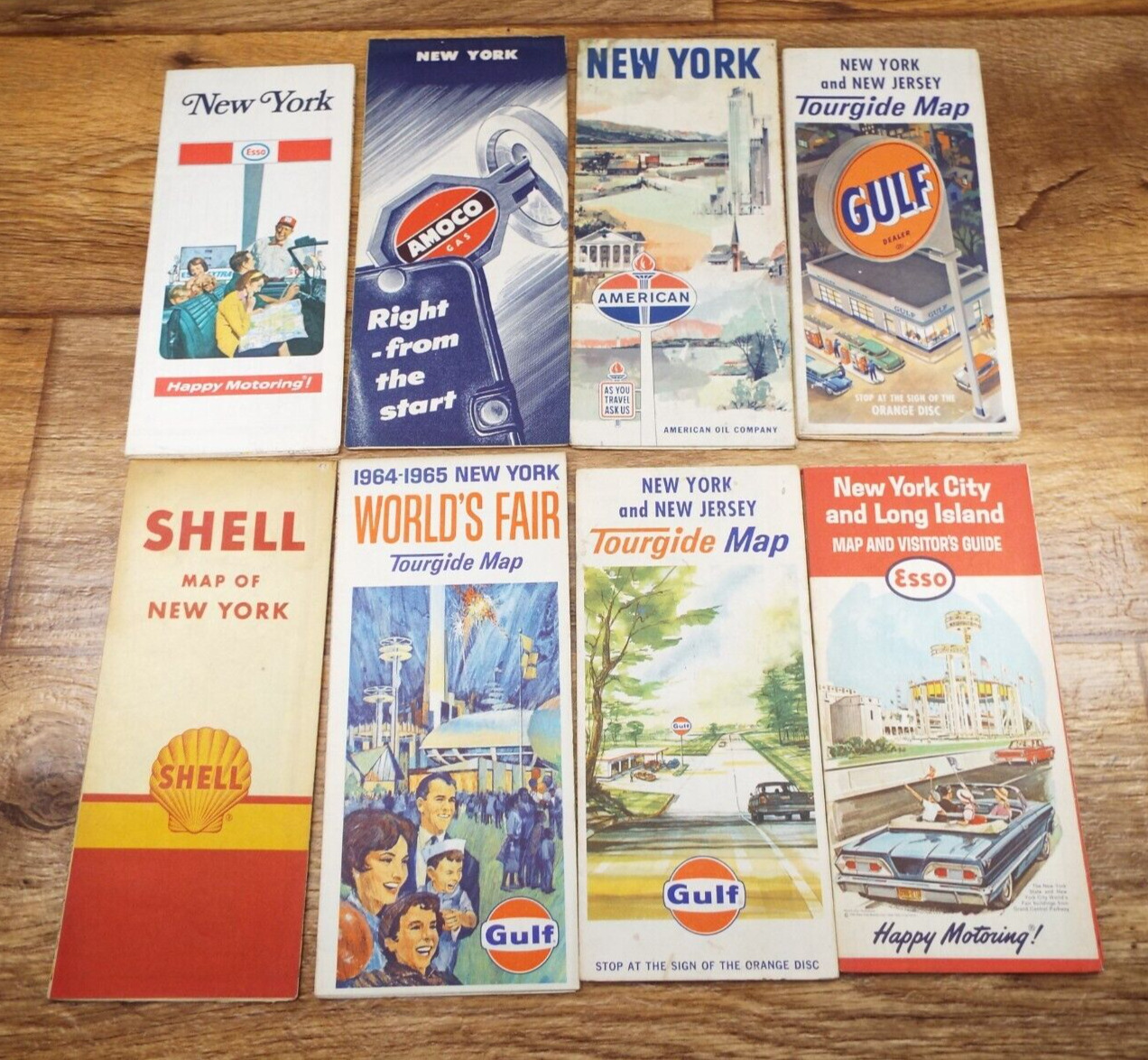 8-VTG 1960'S/70'S NEW YORK Official HIGHWAY/SERVICE STATION Road Maps